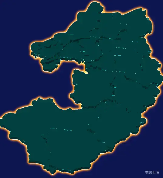 threejs济南市历城区geoJson地图3d地图添加金色效果