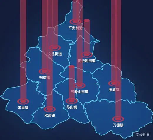 echarts济南市长清区geoJson地图添加柱状图