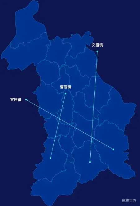 echarts济南市章丘区geoJson地图自定义引导线