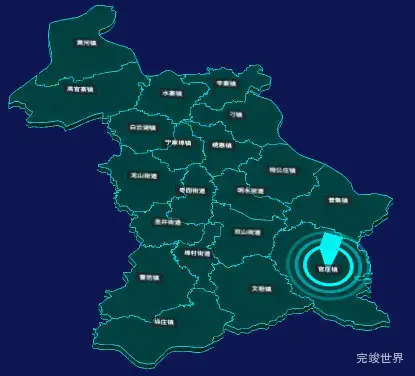 threejs济南市章丘区geoJson地图3d地图添加旋转棱锥