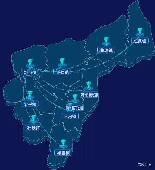 echarts济南市济阳区geoJson地图label自定义样式