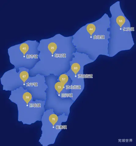 echarts济南市济阳区geoJson地图水滴状气泡图