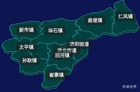 threejs济南市济阳区geoJson地图3d地图css2d标签