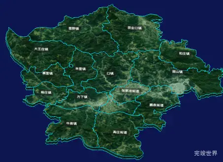 threejs济南市莱芜区geoJson地图3d地图自定义贴图加CSS3D标签