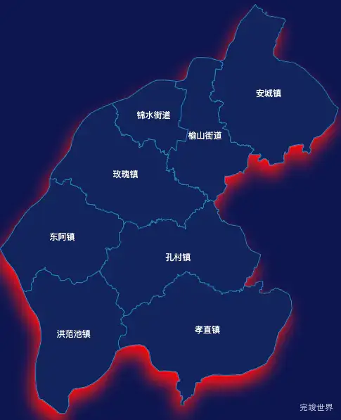 echarts济南市平阴县geoJson地图阴影