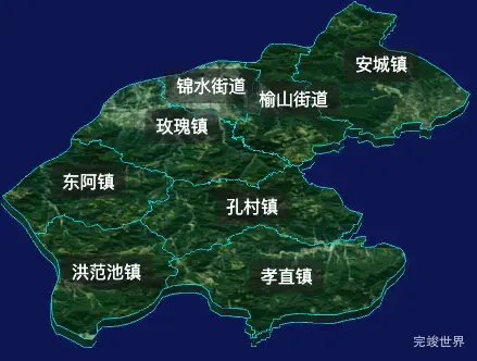 threejs济南市平阴县geoJson地图3d地图自定义贴图加CSS2D标签