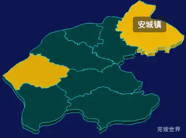 threejs济南市平阴县geoJson地图3d地图指定区域闪烁