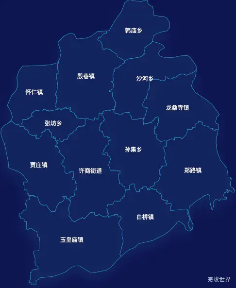 echarts济南市商河县geoJson地图地图下钻展示