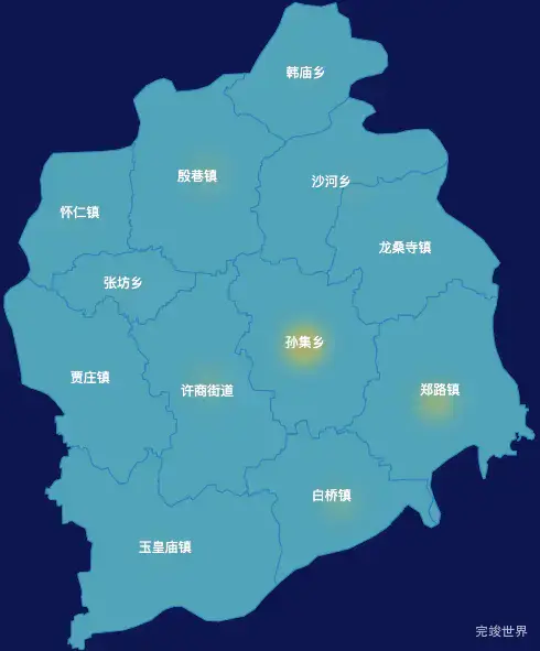 echarts济南市商河县geoJson地图热力图