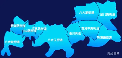 echarts青岛市市南区geoJson地图局部颜色渐变