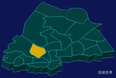 threejs青岛市市北区geoJson地图3d地图指定区域闪烁