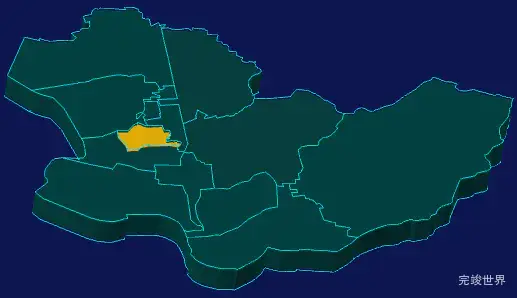 threejs青岛市李沧区geoJson地图3d地图指定区域闪烁