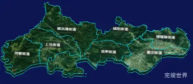 threejs青岛市城阳区geoJson地图3d地图自定义贴图加CSS3D标签