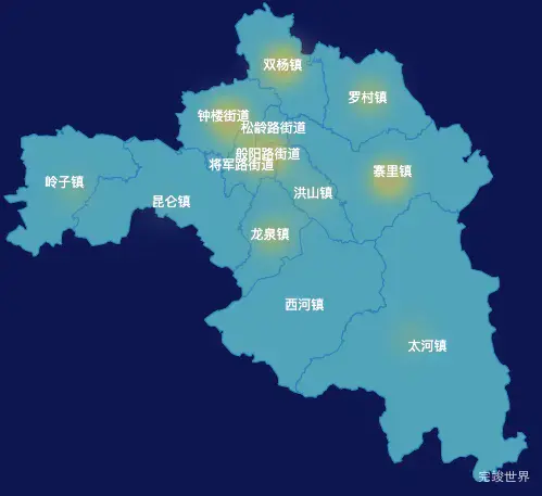 echarts淄博市淄川区geoJson地图热力图