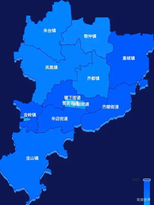 echarts淄博市临淄区geoJson地图 visualMap控制地图颜色