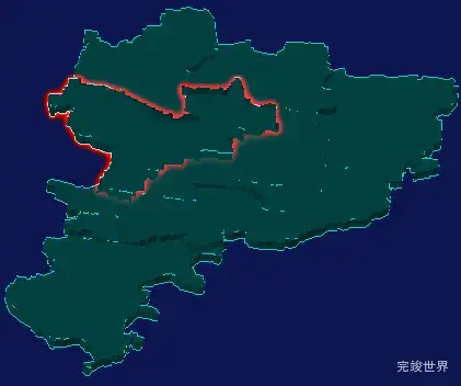 threejs淄博市临淄区geoJson地图3d地图红色描边闪烁警报