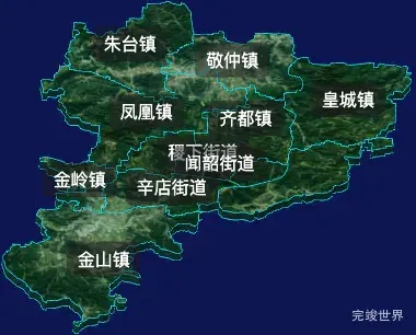 threejs淄博市临淄区geoJson地图3d地图自定义贴图加CSS2D标签