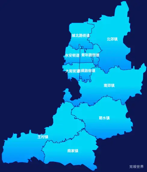 echarts淄博市周村区geoJson地图局部颜色渐变