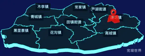 echarts淄博市高青县geoJson地图3d地图自定义图标