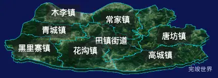 threejs淄博市高青县geoJson地图3d地图自定义贴图加CSS2D标签