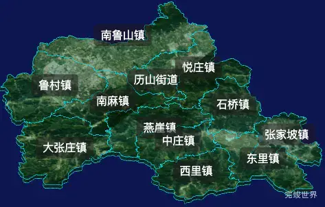 threejs淄博市沂源县geoJson地图3d地图自定义贴图加CSS2D标签