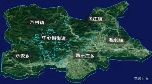 threejs枣庄市市中区geoJson地图3d地图自定义贴图加CSS3D标签