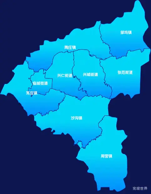 echarts枣庄市薛城区geoJson地图局部颜色渐变