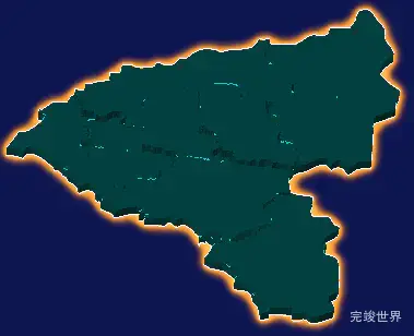 threejs枣庄市薛城区geoJson地图3d地图添加金色效果