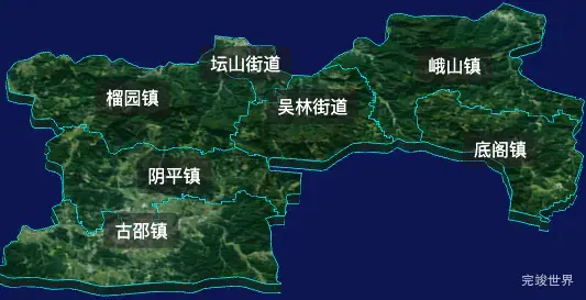 threejs枣庄市峄城区geoJson地图3d地图自定义贴图加CSS2D标签