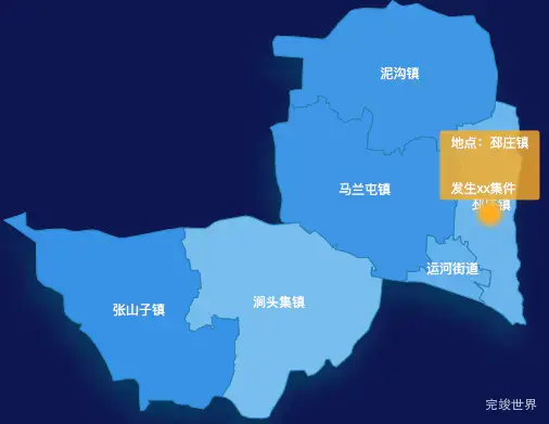 echarts枣庄市台儿庄区geoJson地图 tooltip轮播