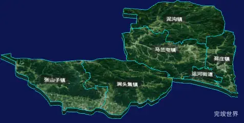 threejs枣庄市台儿庄区geoJson地图3d地图自定义贴图加CSS3D标签