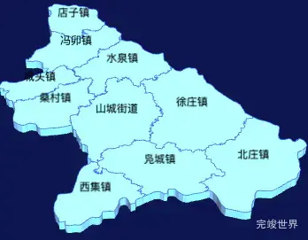 echarts枣庄市山亭区geoJson地图3d地图