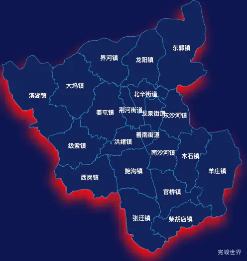 echarts枣庄市滕州市geoJson地图阴影