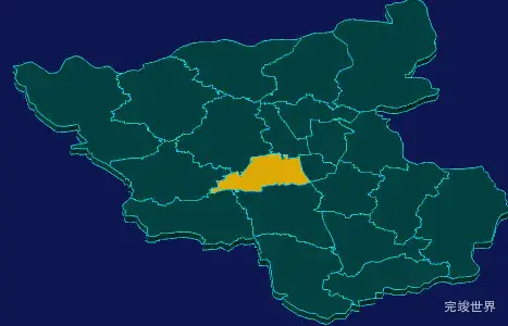 threejs枣庄市滕州市geoJson地图3d地图指定区域闪烁