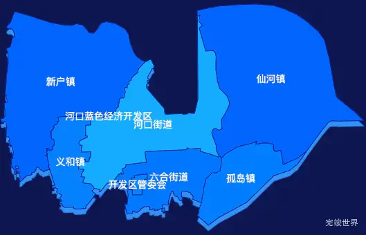 echarts东营市河口区geoJson地图 visualMap控制地图颜色