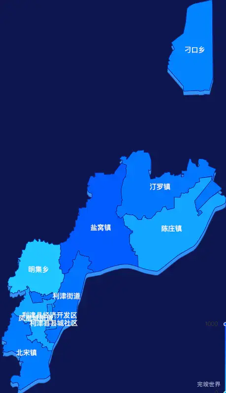 echarts东营市利津县geoJson地图 visualMap控制地图颜色