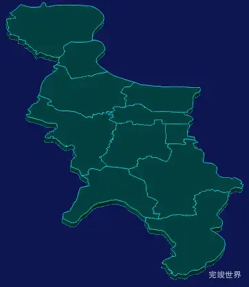 threejs烟台市福山区geoJson地图3d地图