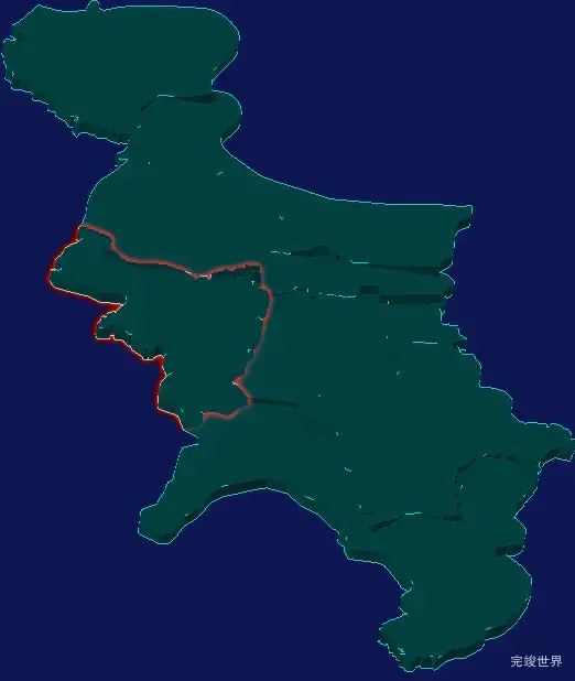 threejs烟台市福山区geoJson地图3d地图红色描边闪烁警报