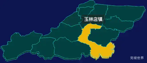 threejs烟台市牟平区geoJson地图3d地图鼠标移入显示标签并高亮