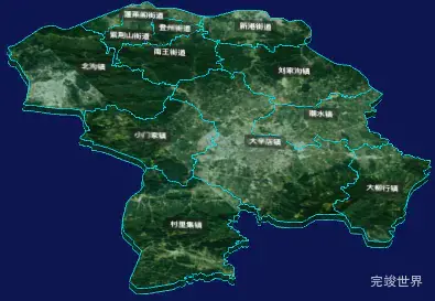 threejs烟台市蓬莱区geoJson地图3d地图自定义贴图加CSS3D标签