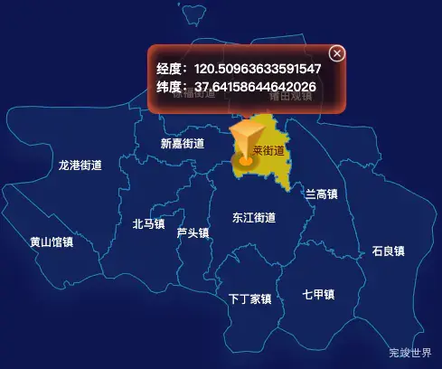 echarts烟台市龙口市geoJson地图点击地图获取经纬度