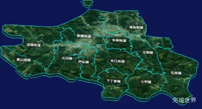 threejs烟台市龙口市geoJson地图3d地图自定义贴图加CSS3D标签