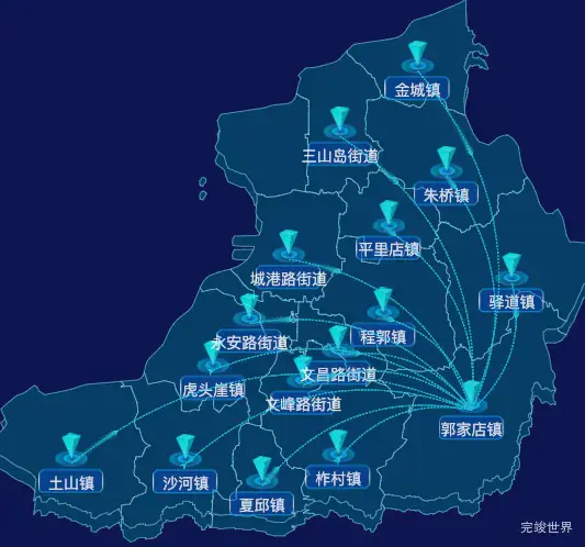 echarts烟台市莱州市geoJson地图自定义label样式