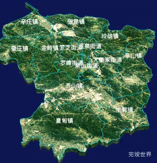 echarts烟台市招远市geoJson地图3d地图自定义贴图-绿色地面