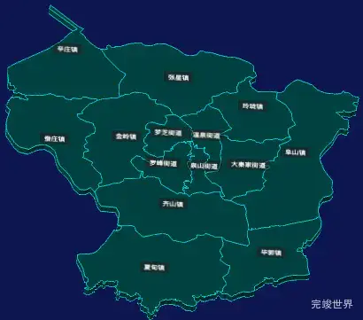 threejs烟台市招远市geoJson地图3d地图CSS3D标签