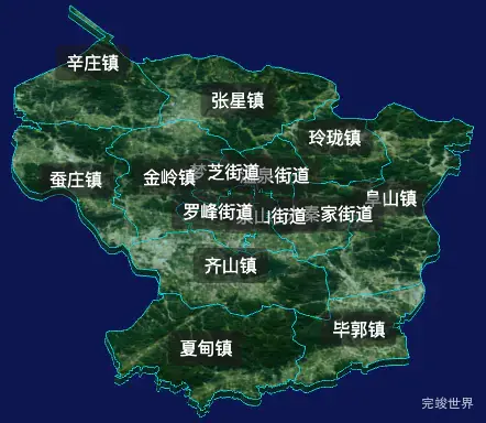 threejs烟台市招远市geoJson地图3d地图css2d标签