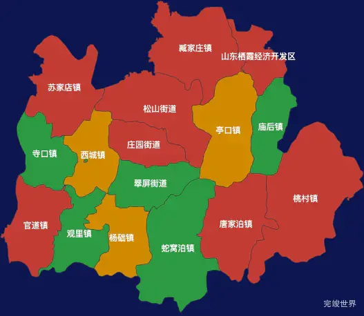 echarts烟台市栖霞市geoJson地图定义颜色