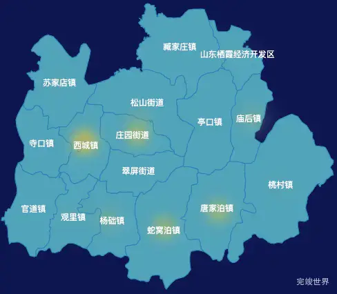 echarts烟台市栖霞市geoJson地图热力图