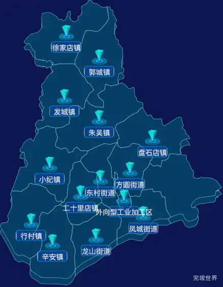 echarts烟台市海阳市geoJson地图点击跳转到指定页面