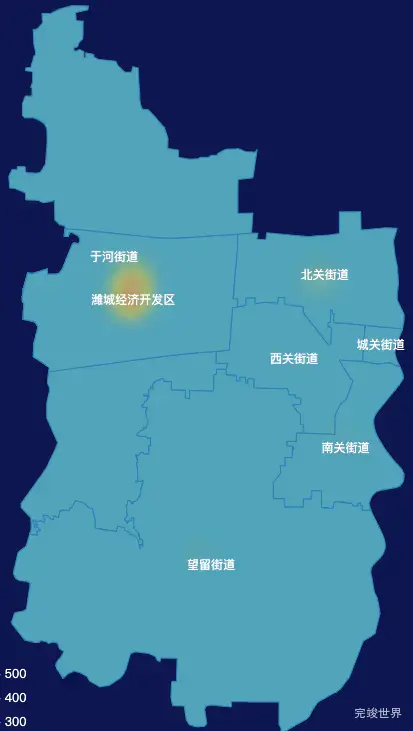 echarts潍坊市潍城区geoJson地图热力图